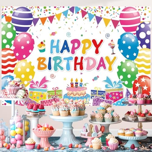 Birthday Decorations Kit, Happy Birthday Party Birthday Set + Honeycomb + Cloth