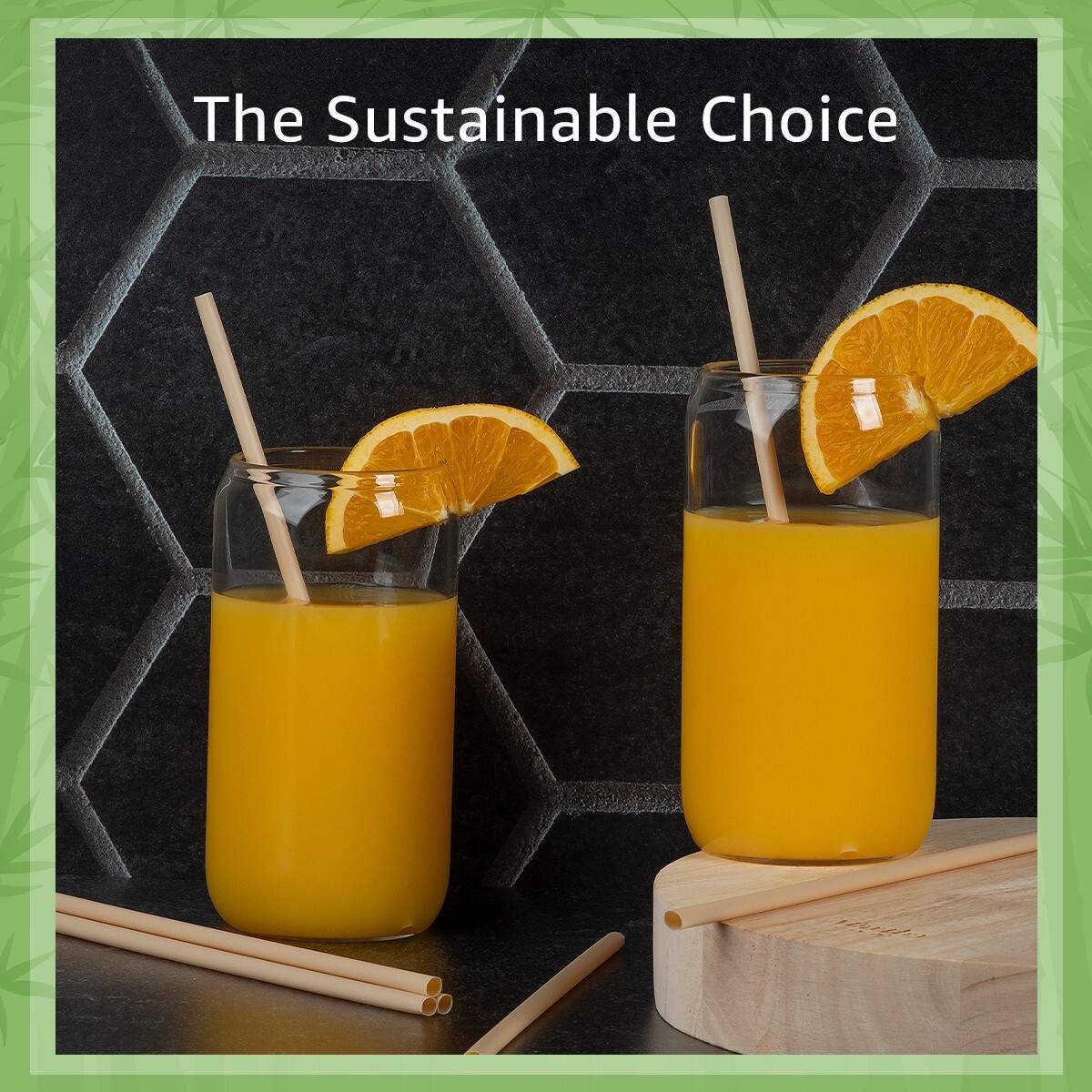 Ibambo Bamboo Disposable Straws – 250 Pack, Single Wrapped Compostable Straws