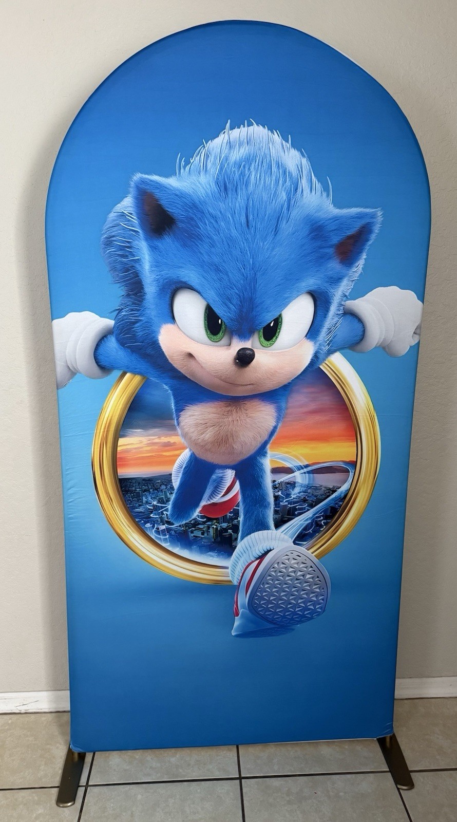 Sonic the Hedgehog Birthday Arch Backdrop Cover 6.6ft