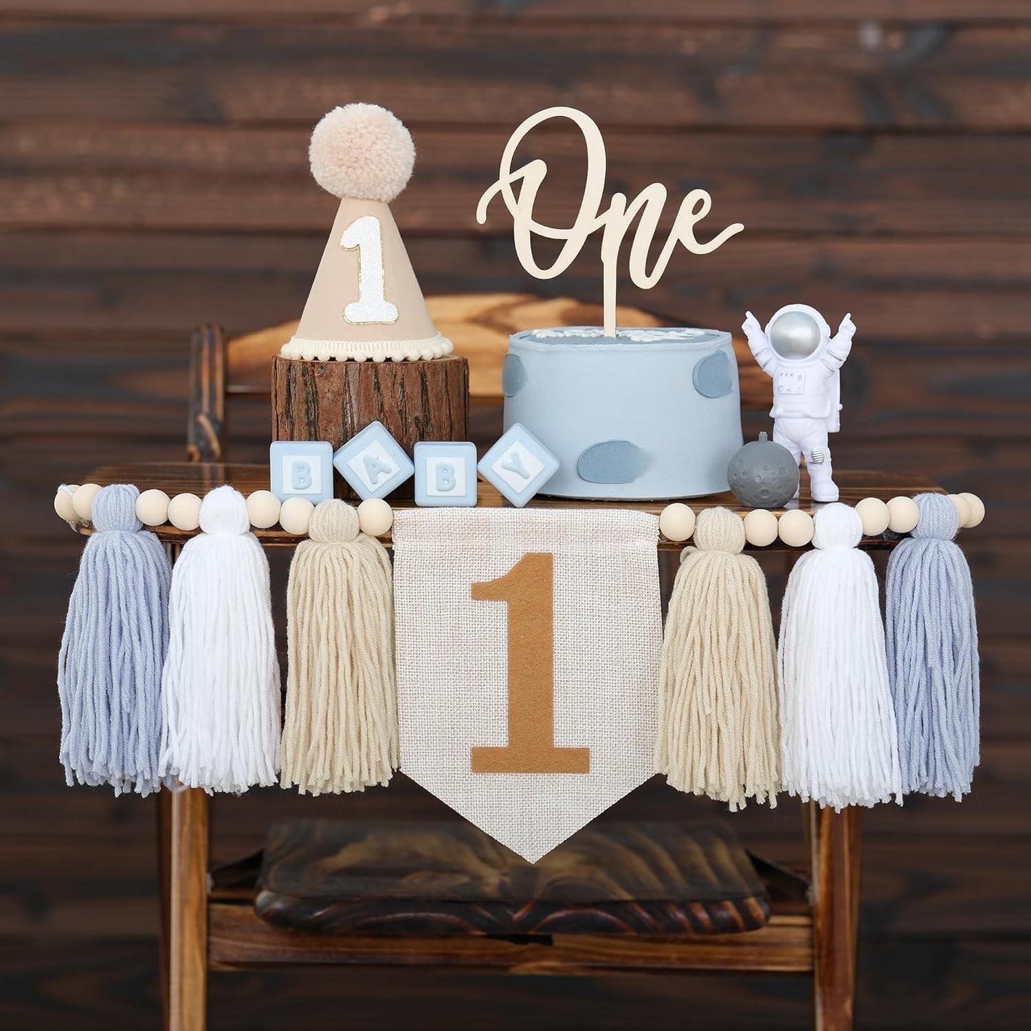First Birthday High Chair Banner Decorations For Boy 1st Birthday Hat With On…