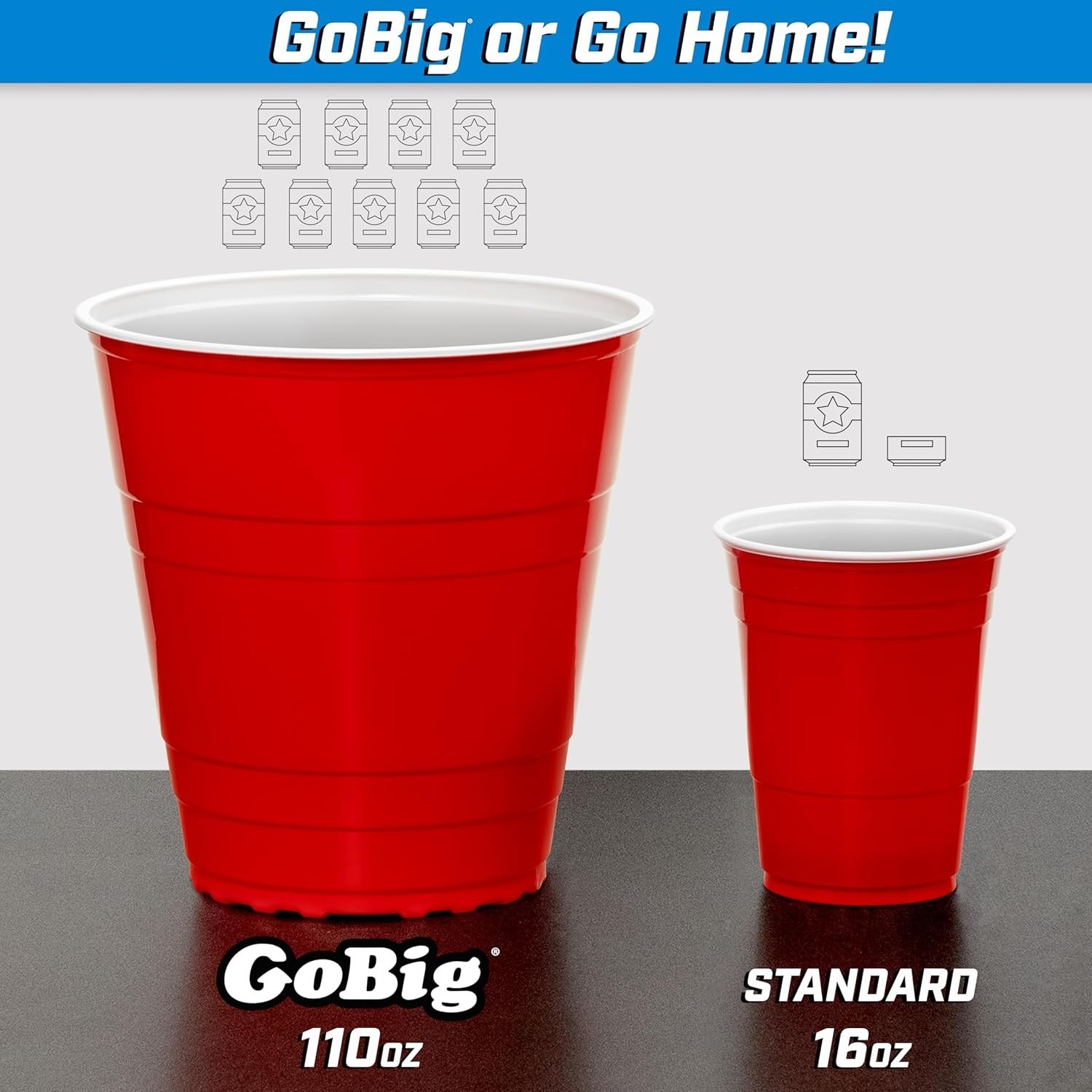 Giant Party Cups 110oz Red 24 Pack with 4 XL Pong Balls for Beer Pong Flip Cup