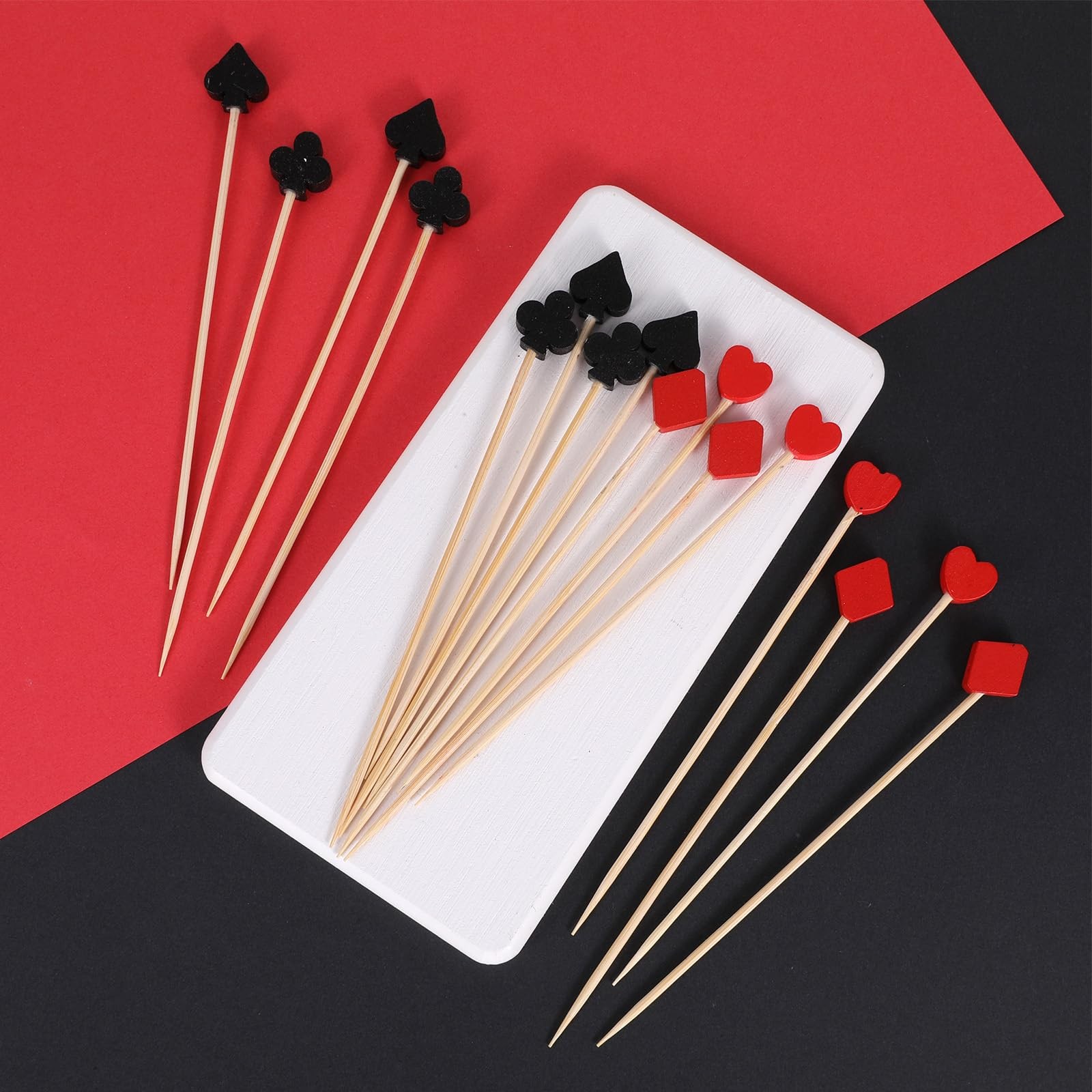 100 Pcs Casino Cocktail Picks Poker Toothpicks Poker Party Decorations Decora…
