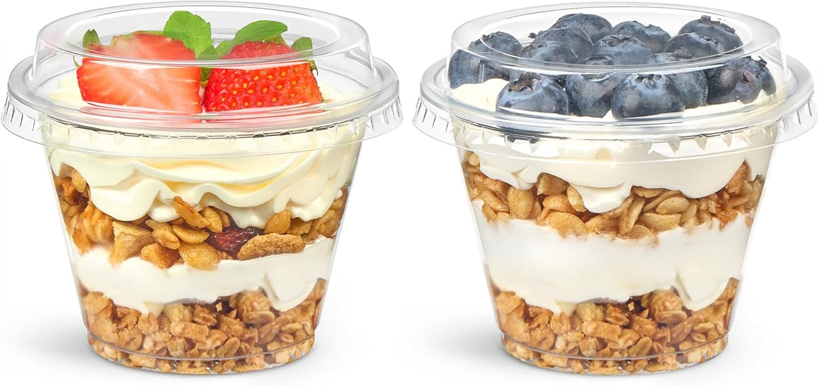 Clear Plastic Dessert Cups with Lids 50 Pack 6 Oz Round Parfait Serving Cups Set