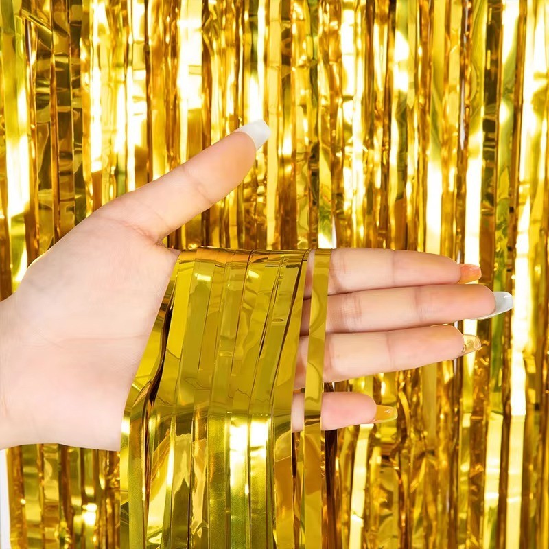 1M-3M Foil Fringe Tinsel Shimmer Curtain Door Wedding Birthday Party DECORATIONS
