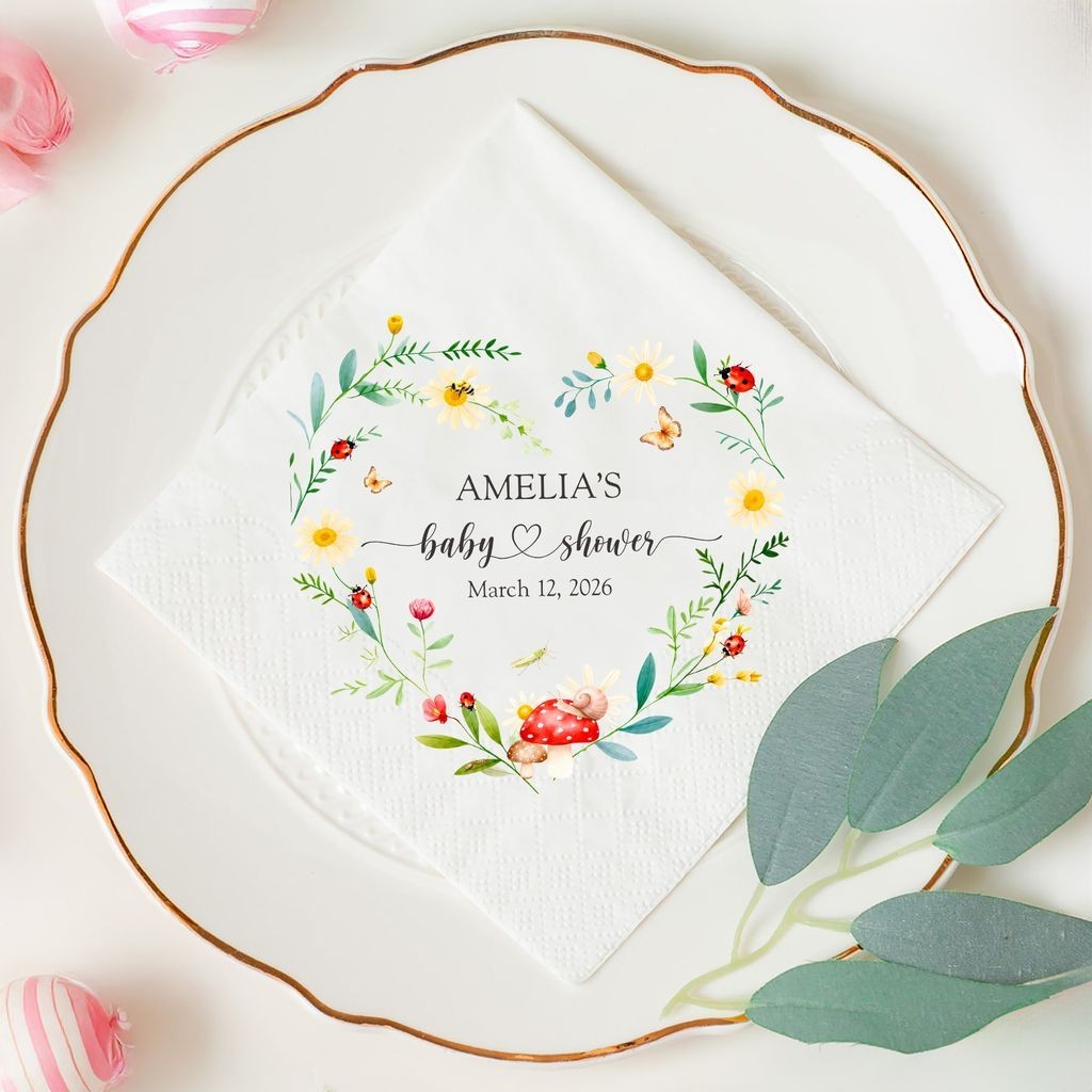 Personalized Ladybug Baby Shower Napkins Garden Party Decor SATTNA0706