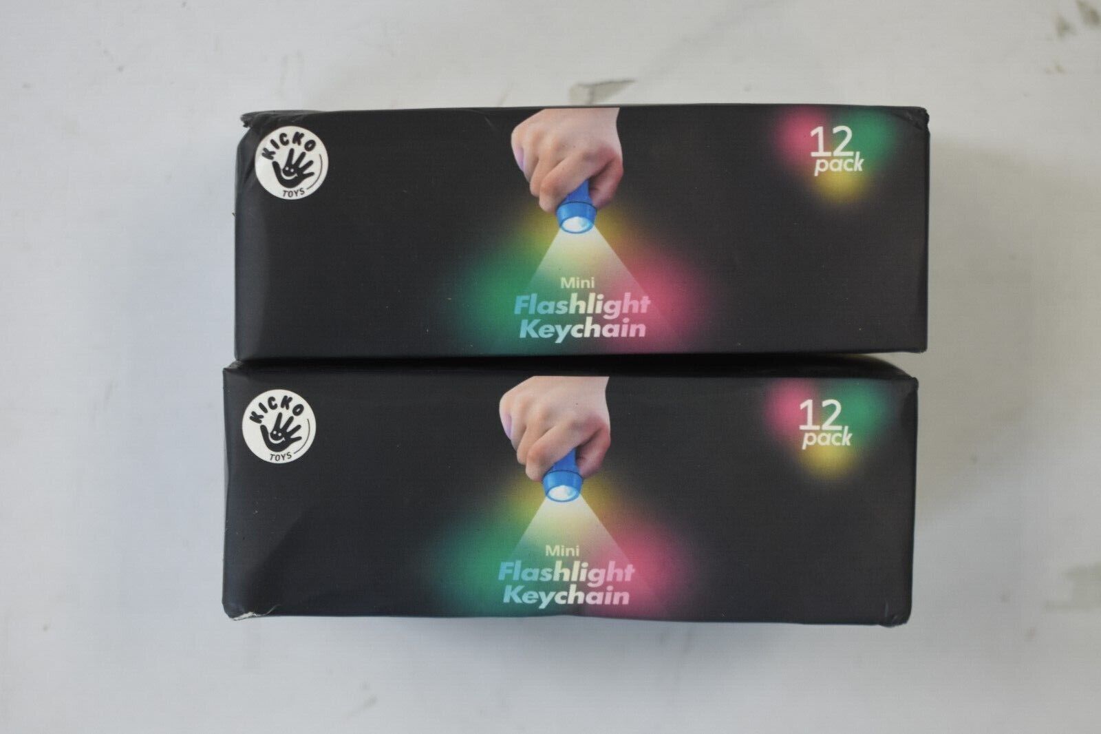 Lot Of 2 Kicko Mini Flashlight Keychain 12PK Assorted Colors Goody Bag Fillers