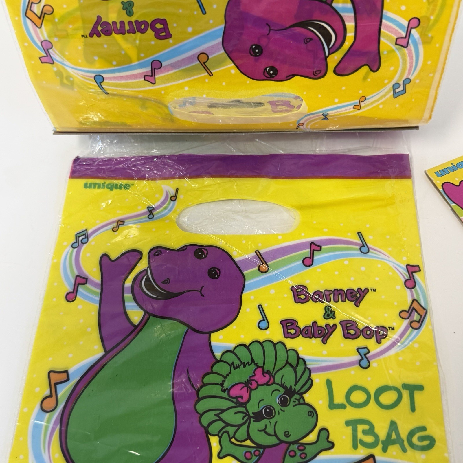 Barney Loot Favor Treat Birthday Party Bags 8 Pack x2 Baby Bop 1992 Retro NEW!