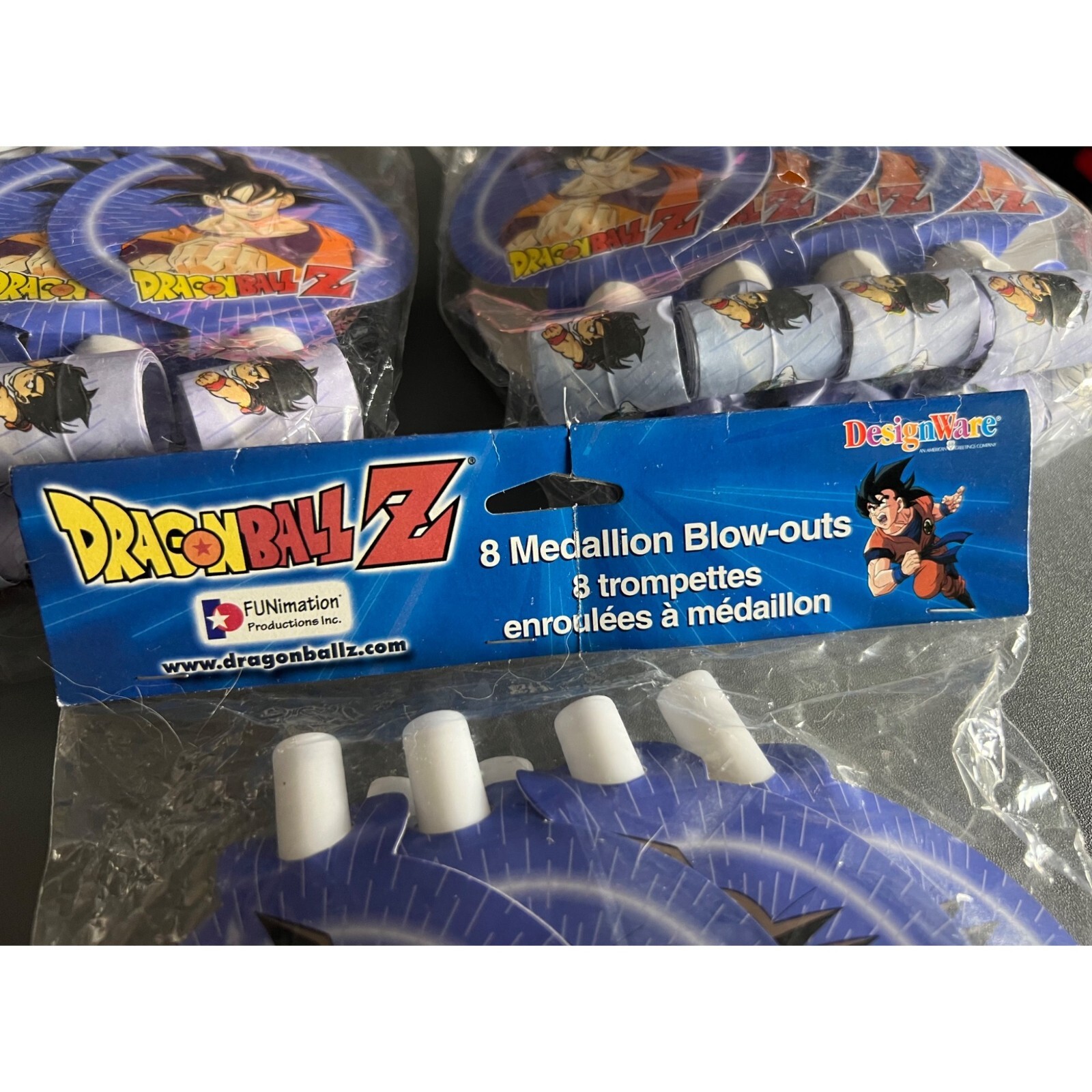 Vintage Y2K Dragon Ball-Z Birthday Party Favors Medallion BlowOuts Goku Lot of 3