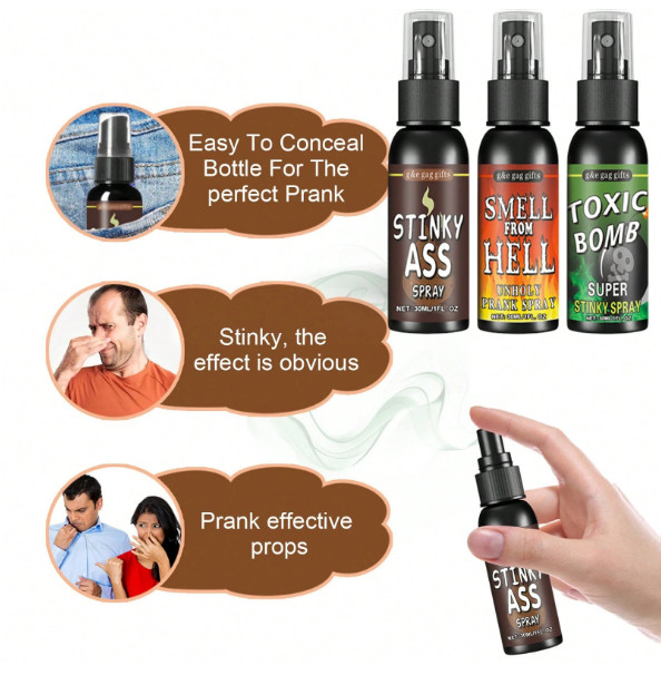 Extreme Stinky Toxic Bomb Super Fart Spray 30ml, Gag Gift Pack.