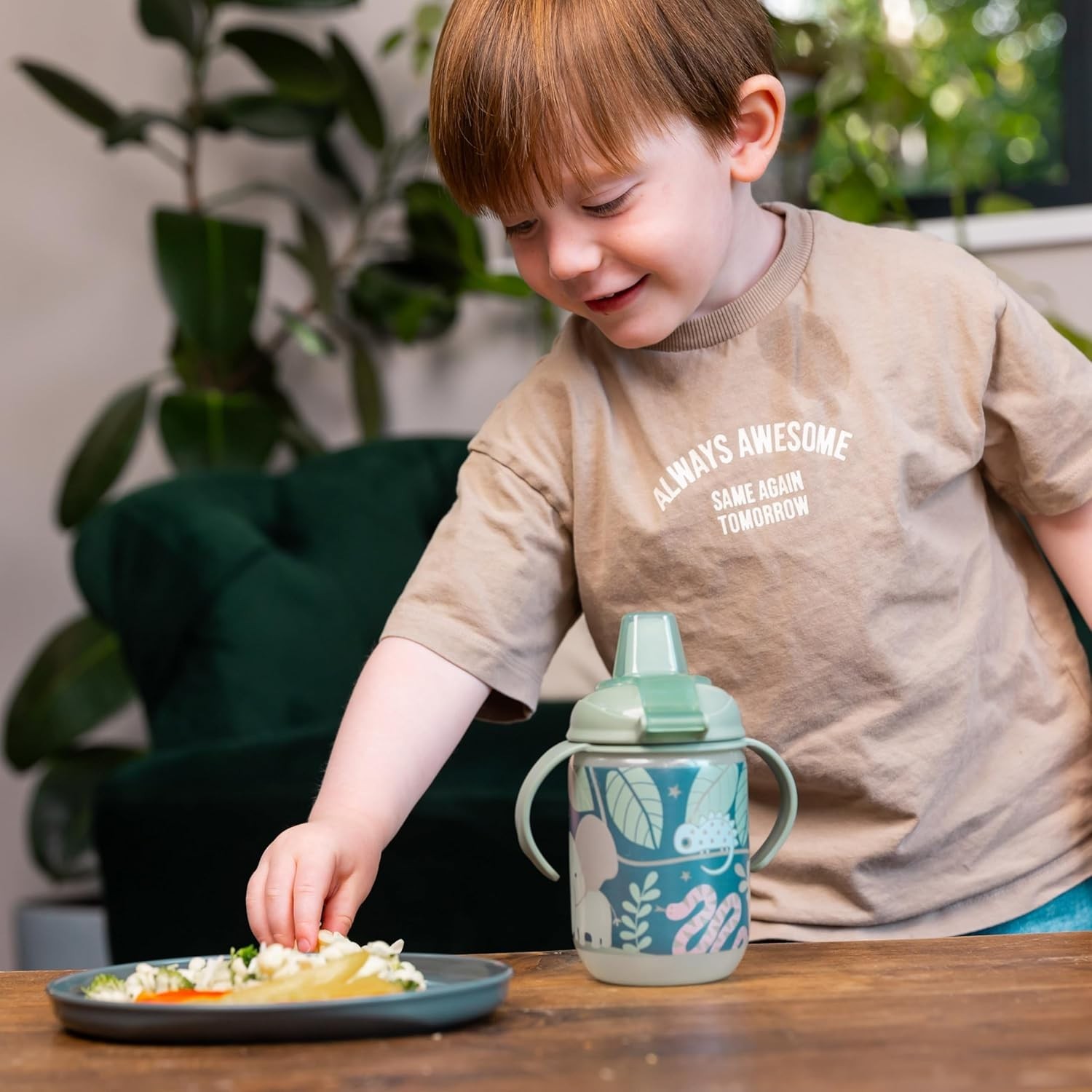 Scooped Side Dinner Plates for Easy Self-Feeding – BPA Free & 5 Pack