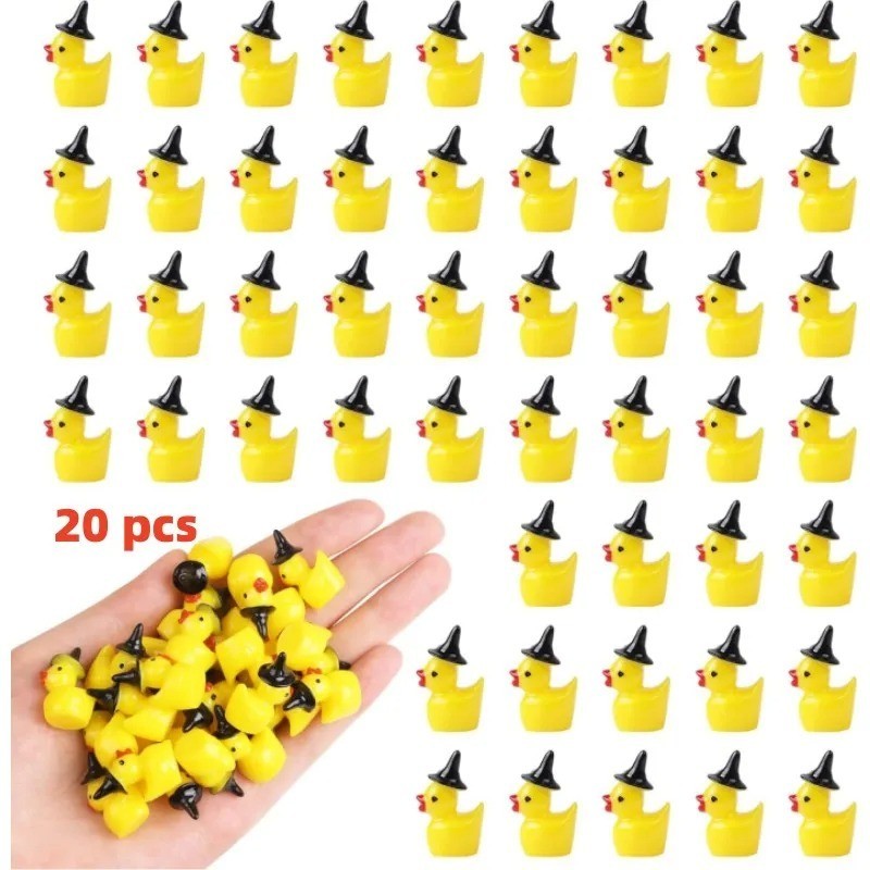20pcs Resin Halloween Witch Mini Duck Cruise Ducks Set