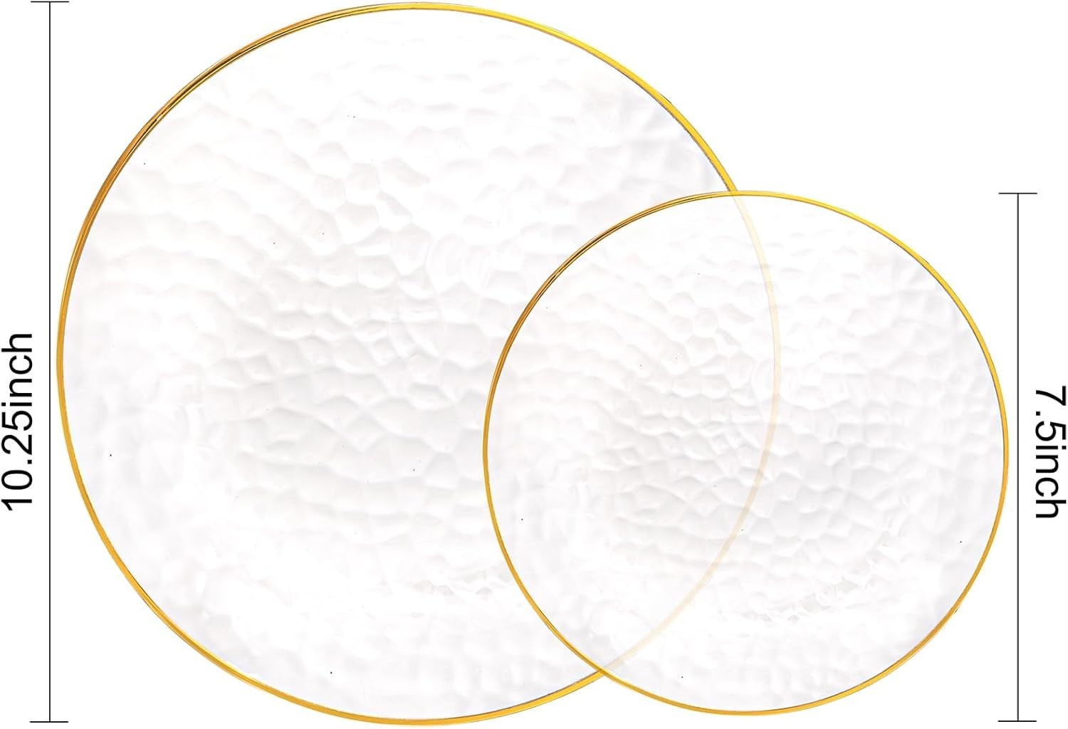 60Pcs Clear Plastic Plates,Clear Disposable Plates With Gold Rim,Heavy-duty G…