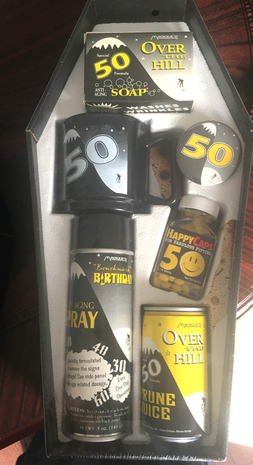 Over The Hill Coffin Gag Gift Box Novelty 50th Birthday 1994 Magique Novelty,New