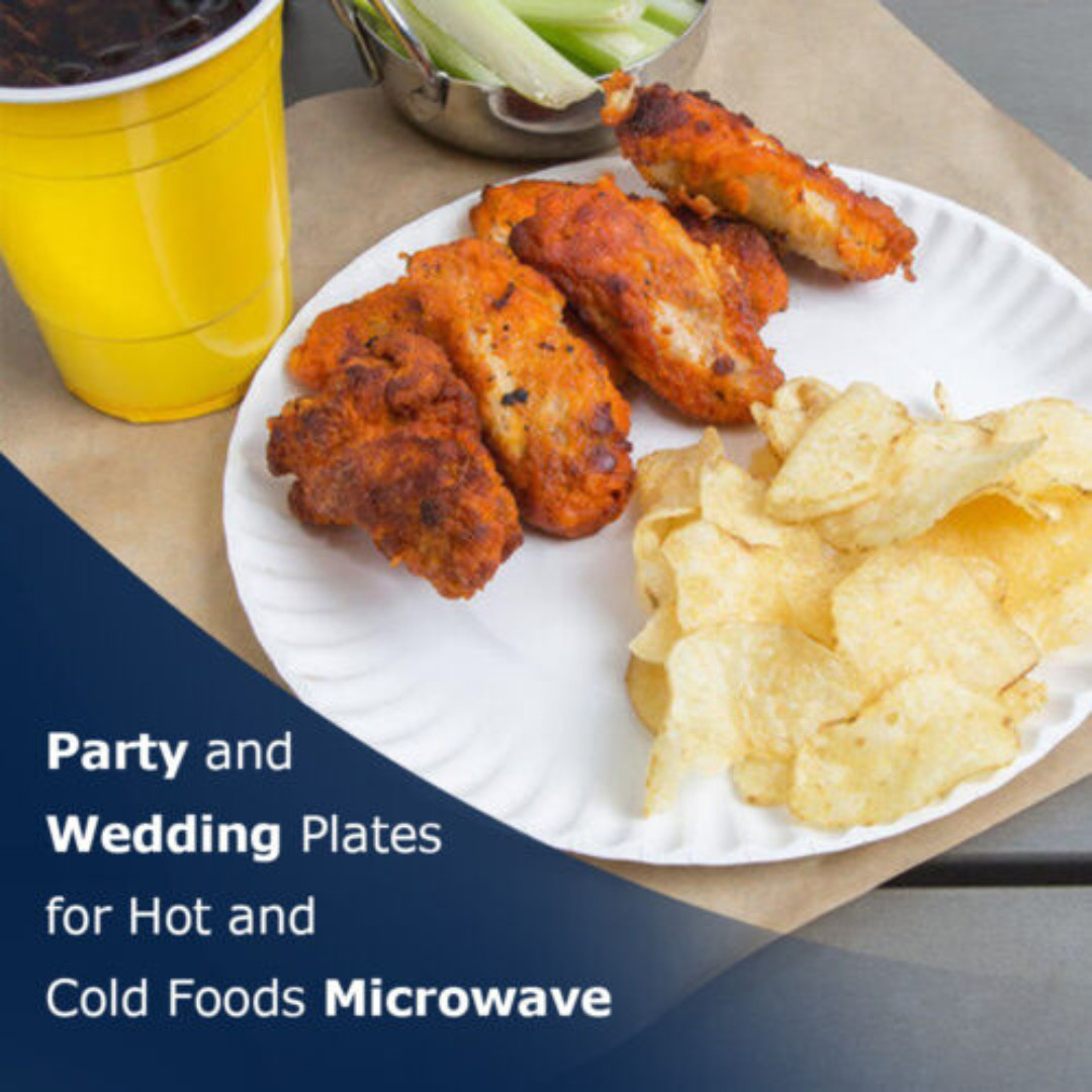 Paper Plates White Disposable Dishes for Wedding Catering Parties 7 and 9 inch