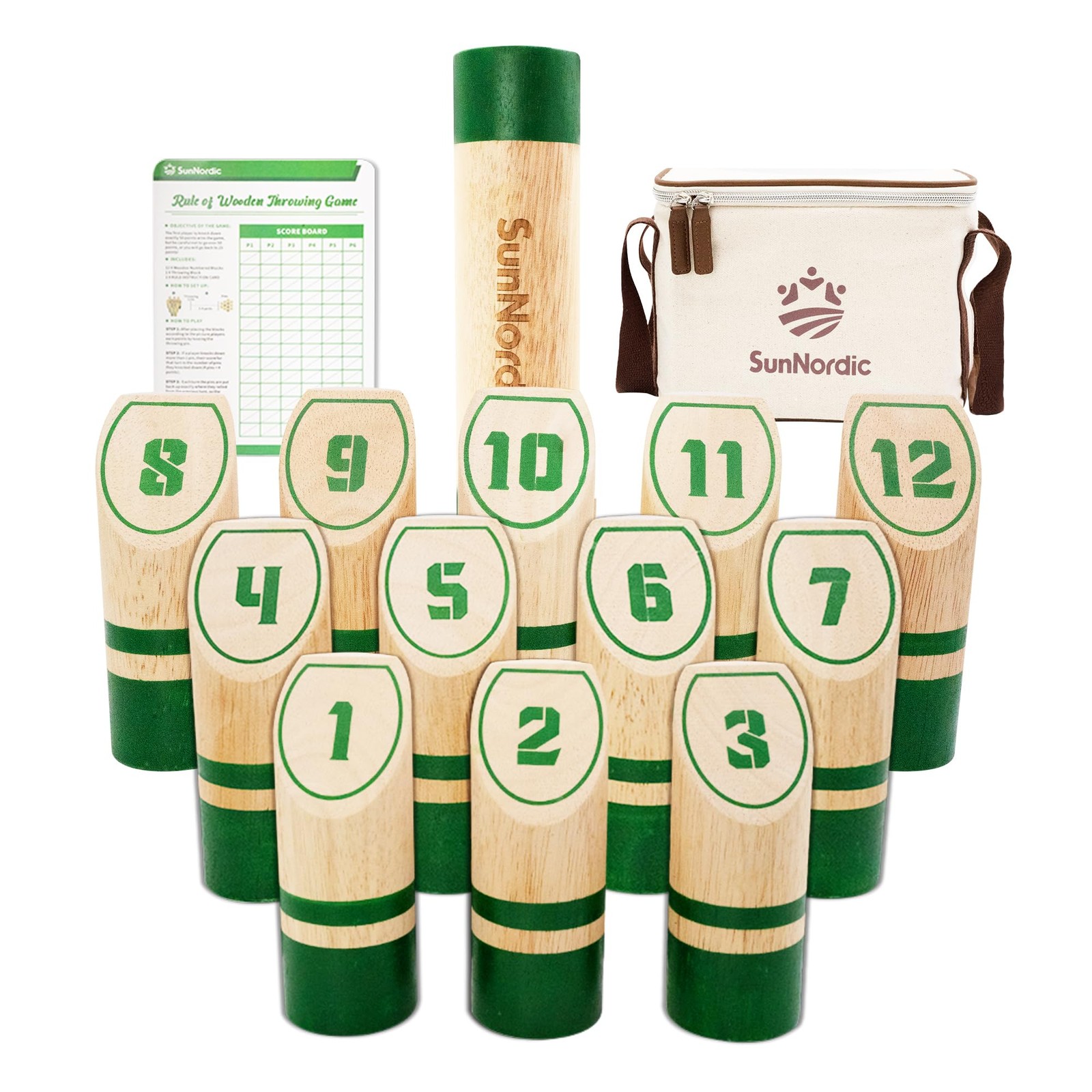 Wooden Throwing Game Set, Numbered Block Toss Games with 1 x Scoreboard,12 x …