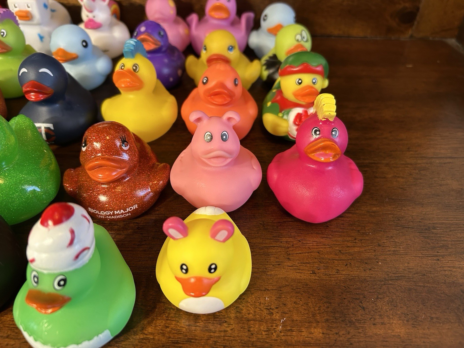 Lot of 28 Rubber Ducks Assorted Costumes Themes Holidays Jeep Bath Floaters 2+”