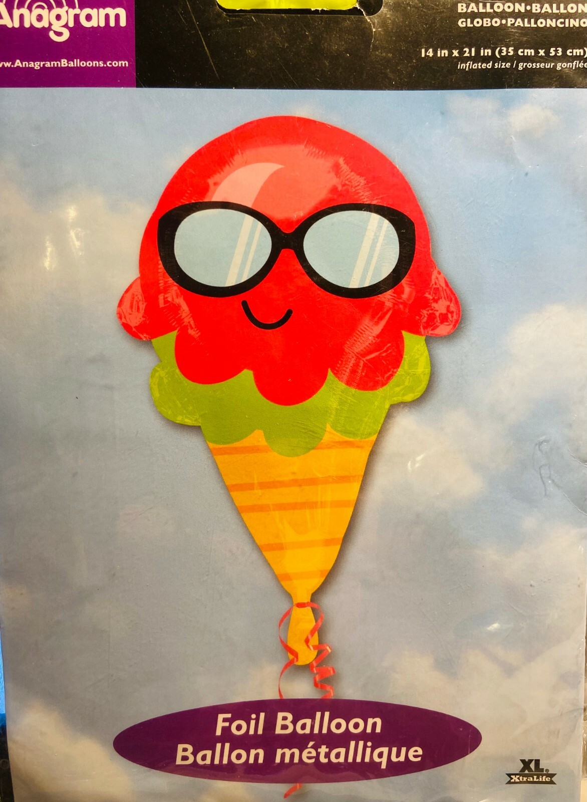 Foil Balloon Ice Cream Cone Shape birthday or party XL