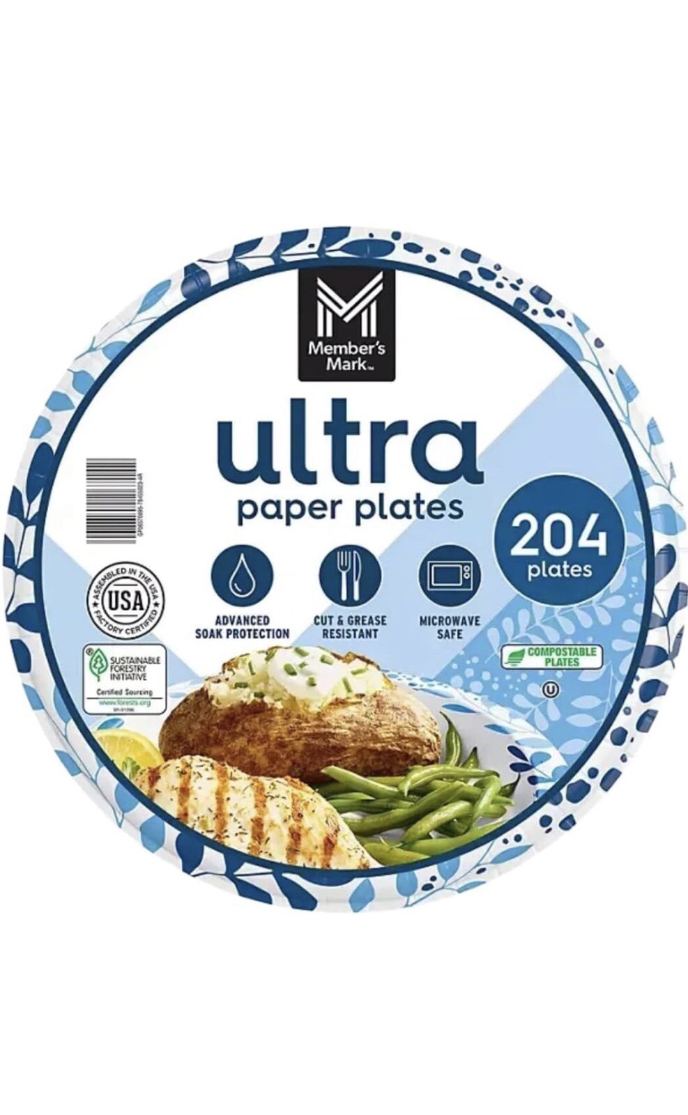 Ultra Dinner Paper Plates, 10 inches, 204 Count (204