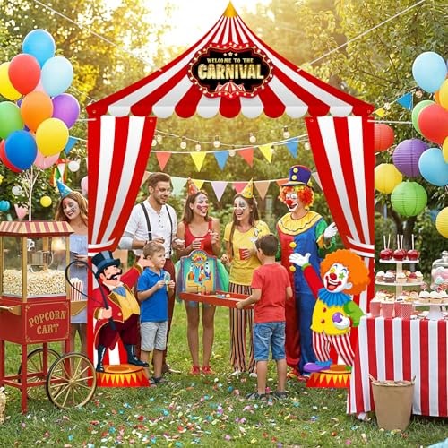 3 Pcs Carnival Door Decorations Circus Tent Banner Welcome to Carnival Circus