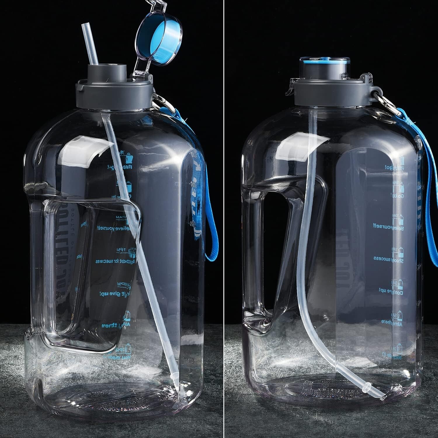 BPA-Free 13 Inch Reusable Clear Straws for 32oz to 1 Gallon Bottles – 12 Pack