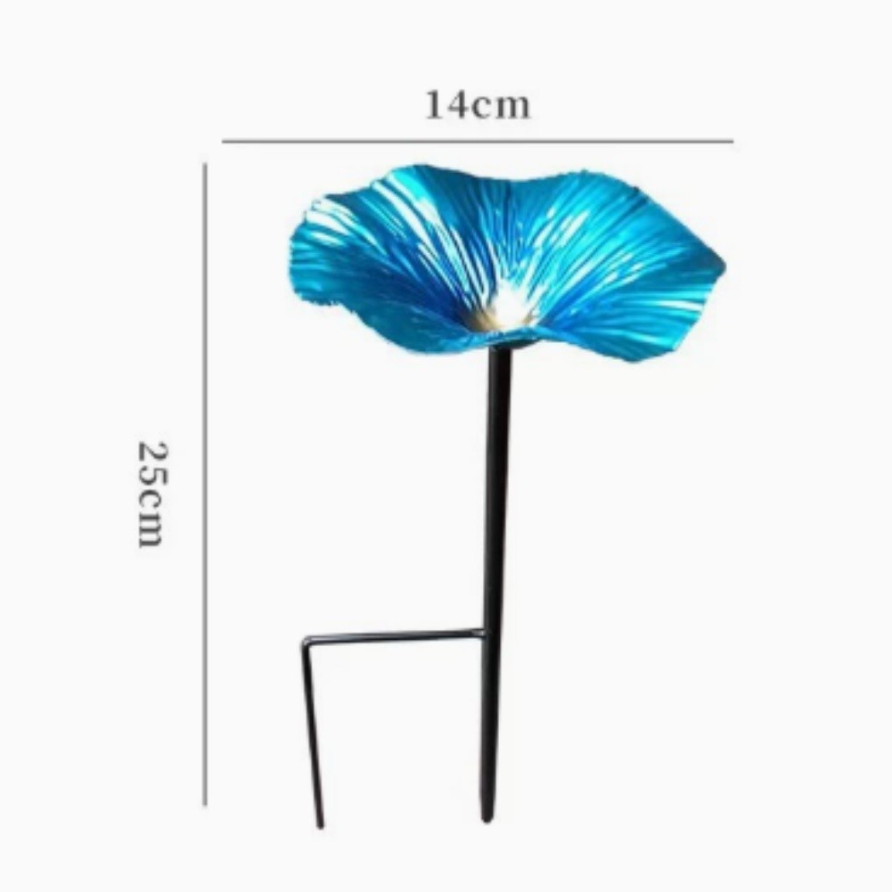 Garden Bird High Quality Feeder and Bath Flower Sturdy Iron Construction 25x14cm