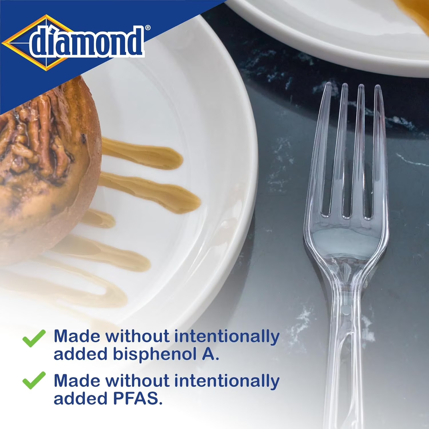 Diamond All Occasion Clear Plastic Disposable Cutlery, 288 Count Forks