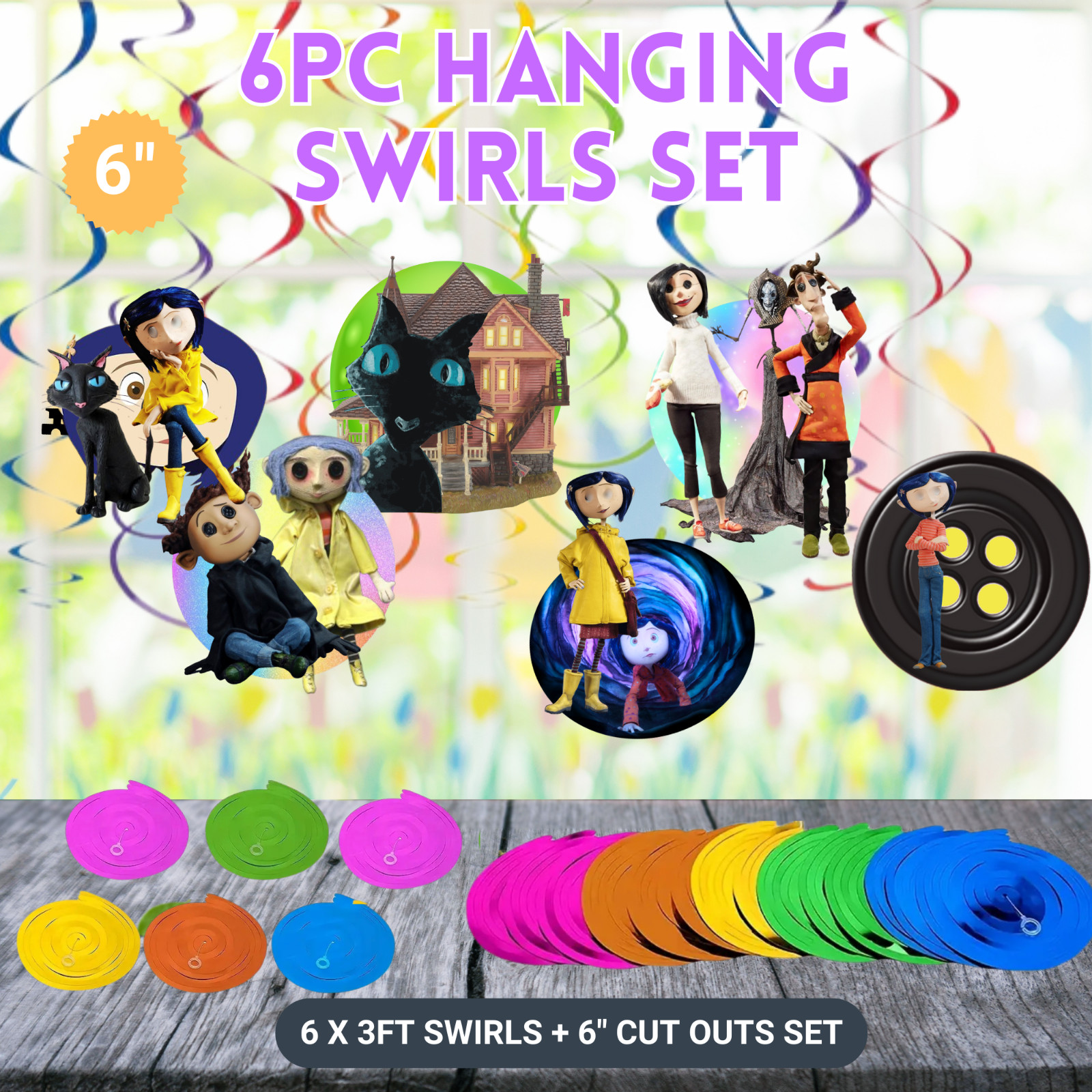 CORALINE PARTY SUPPLIES BIRTHDAY DECORATION BALLOON FAVOR TOPPERS CENTERPIECE