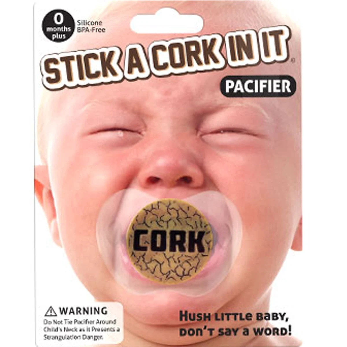 Funny Baby Pacifier Stick A Cork In It Novelty Gag Gift Adult Humor