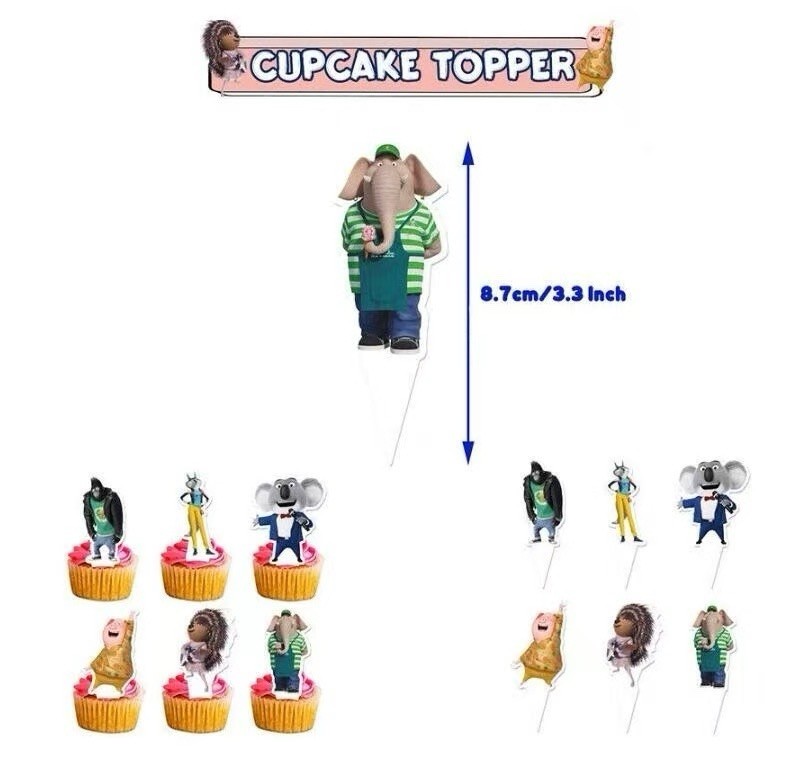 Sing 2 Theme Birthday Party Supplies Set Include Banner Balloons Cake Toppers