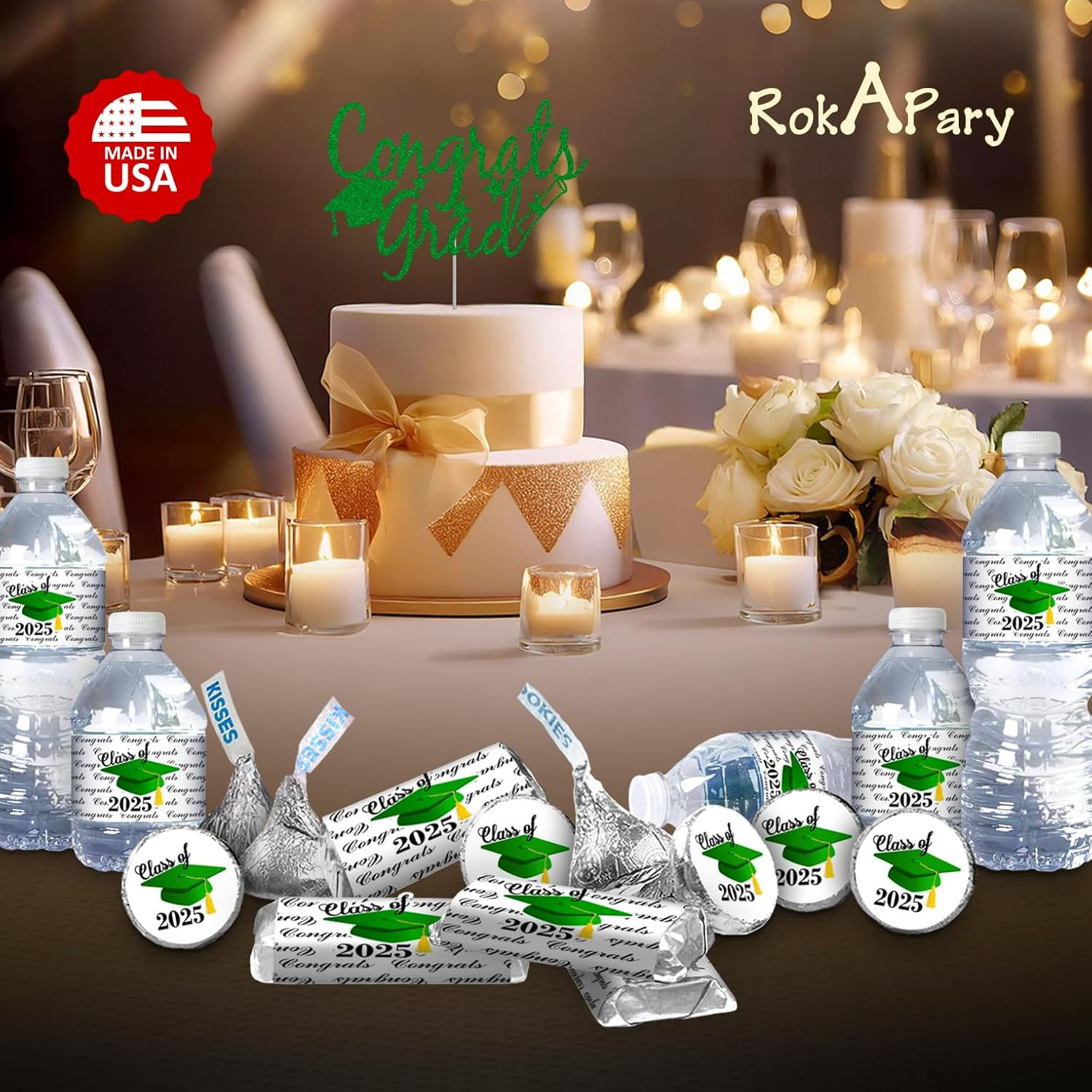 60 Graduation Cap Party Class of 2026 Miniatures Candy Bar Wrapper, (Set of 60)
