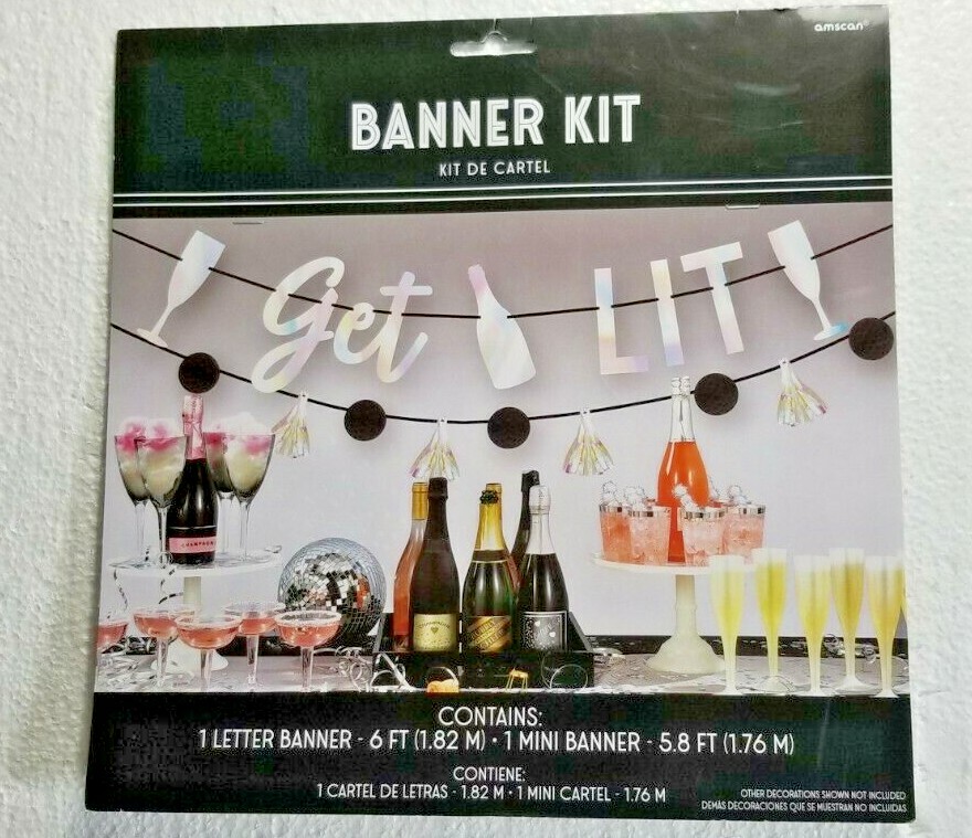 Party “GET LIT” Banner Kit Party Decorations Adult Party FUN Any Occasion