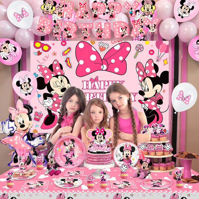Minnie Mouse Party Supplies 113 Minnie Birthday Party Decoration Balloons Plates