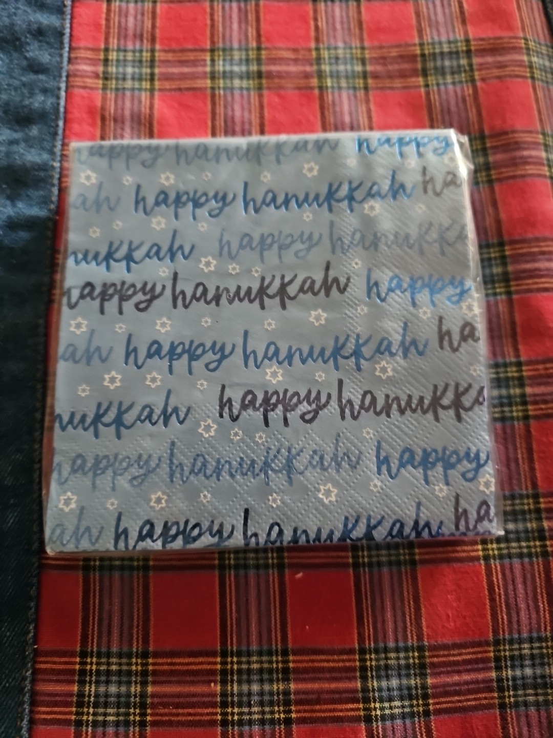 Happy Hanukkah 40 Beverage Napkins Three Ply Blue 10-in Squared By The Paper…
