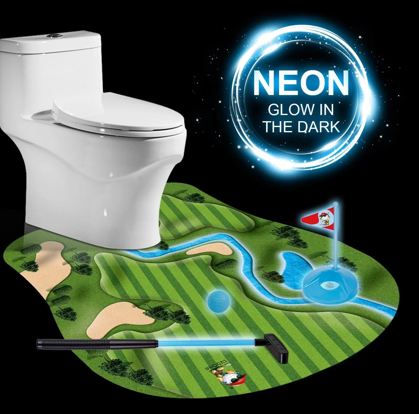 Golf Gag Gifts for Men Glow in the Dark Toilet Golf Game Dad Who Wants Nothing