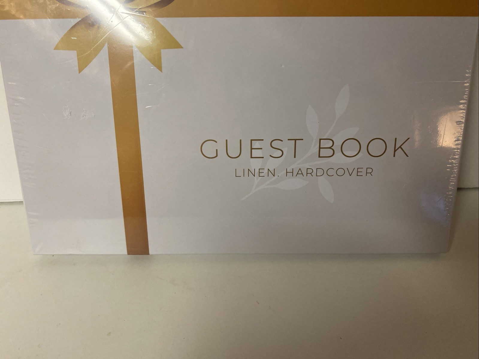 New! White Linen Guest Book Elegant Party Shower Wedding Funeral Any Occasion
