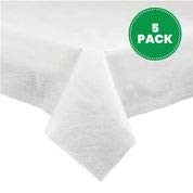 PLASTICPRO Disposable 3 Ply Paper & Plastic Tablecloth Absorbent, Waterproof, Wh