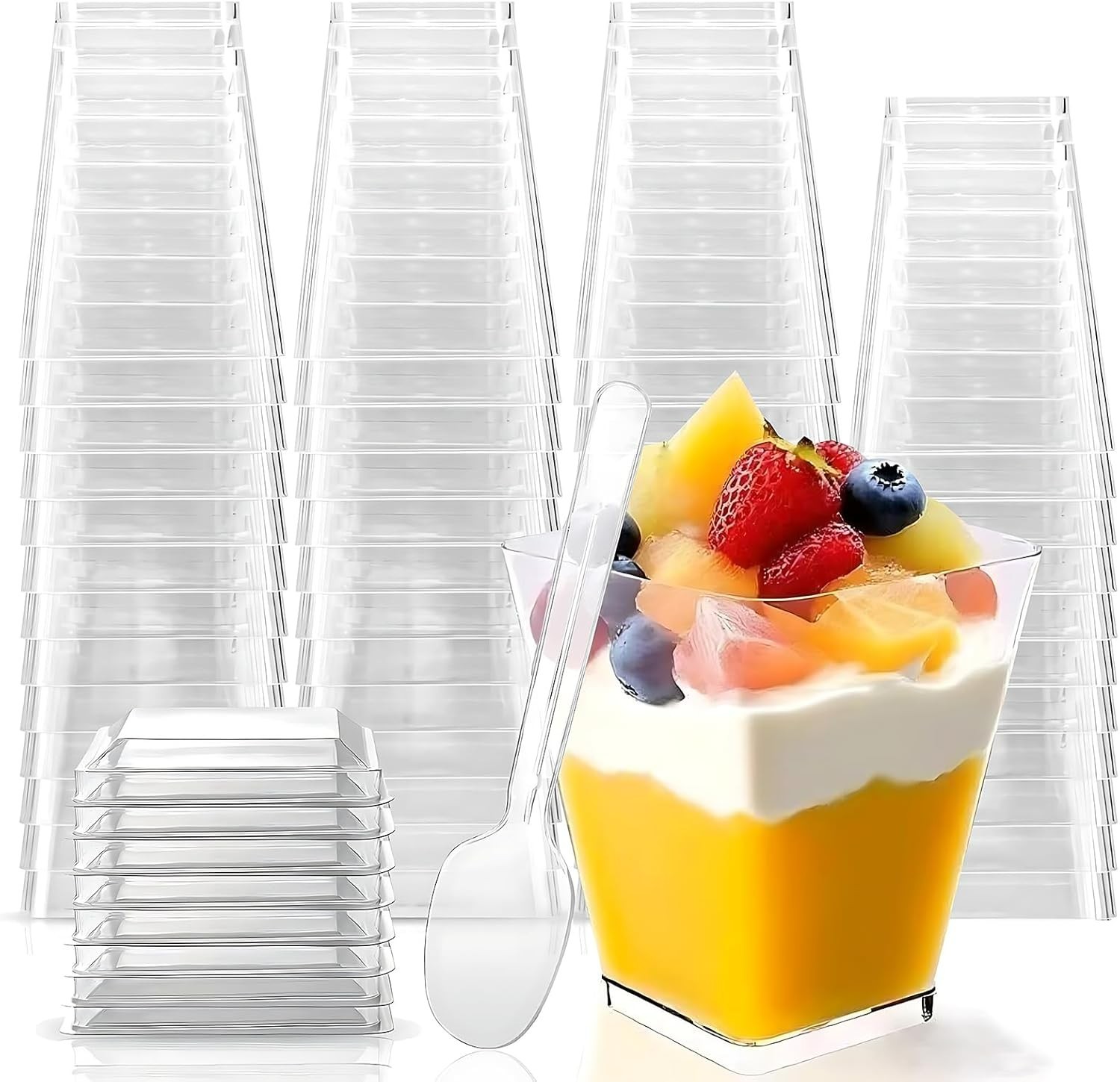 Lightweight 20 Pack 5 oz Dessert Cups with Lids – Perfect for Catered Events