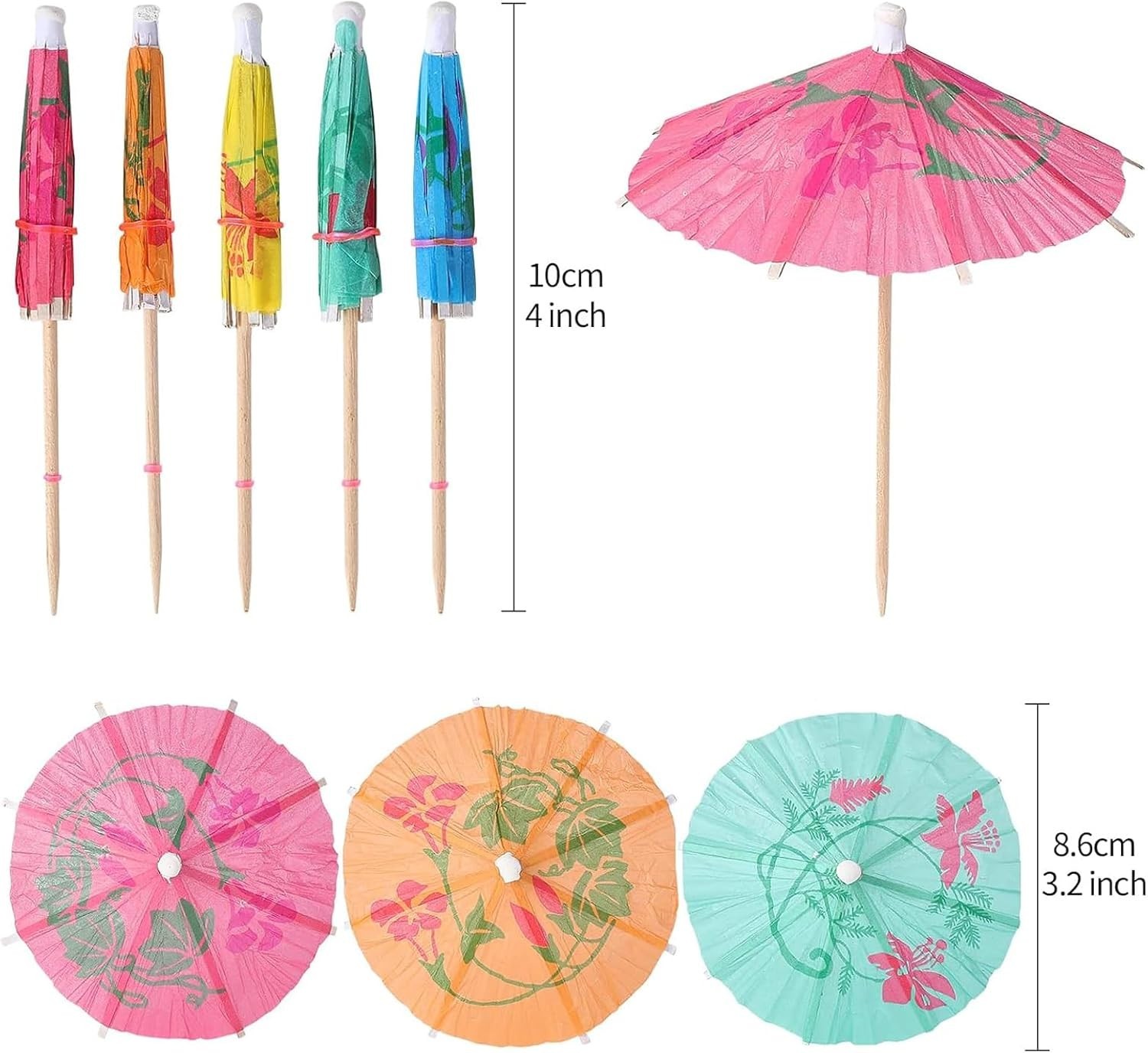 100 PCS] Drink Umbrellas Cocktail Picks – Cocktail Umbrellas for Drinks, Mini…