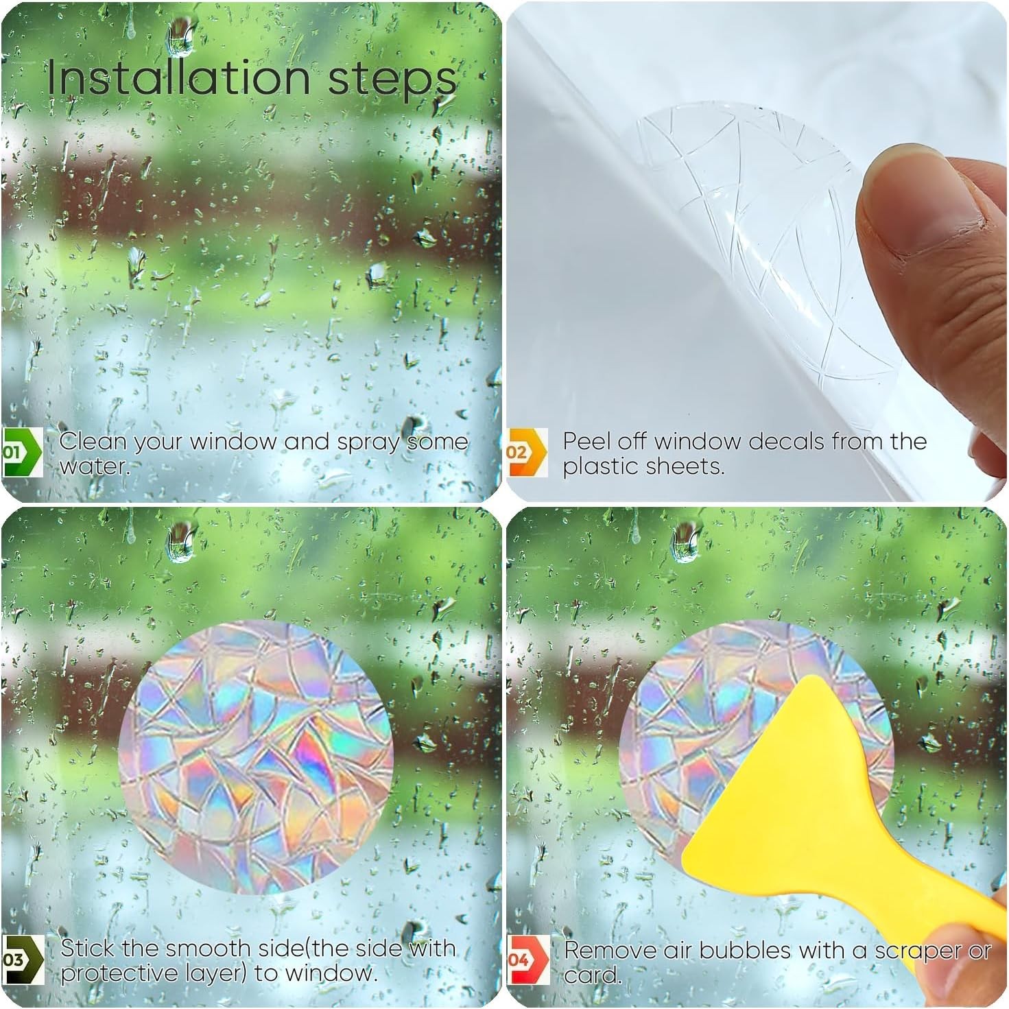 162 Pieces Dots Window Clings for Birds – Anti-Collision Rainbow