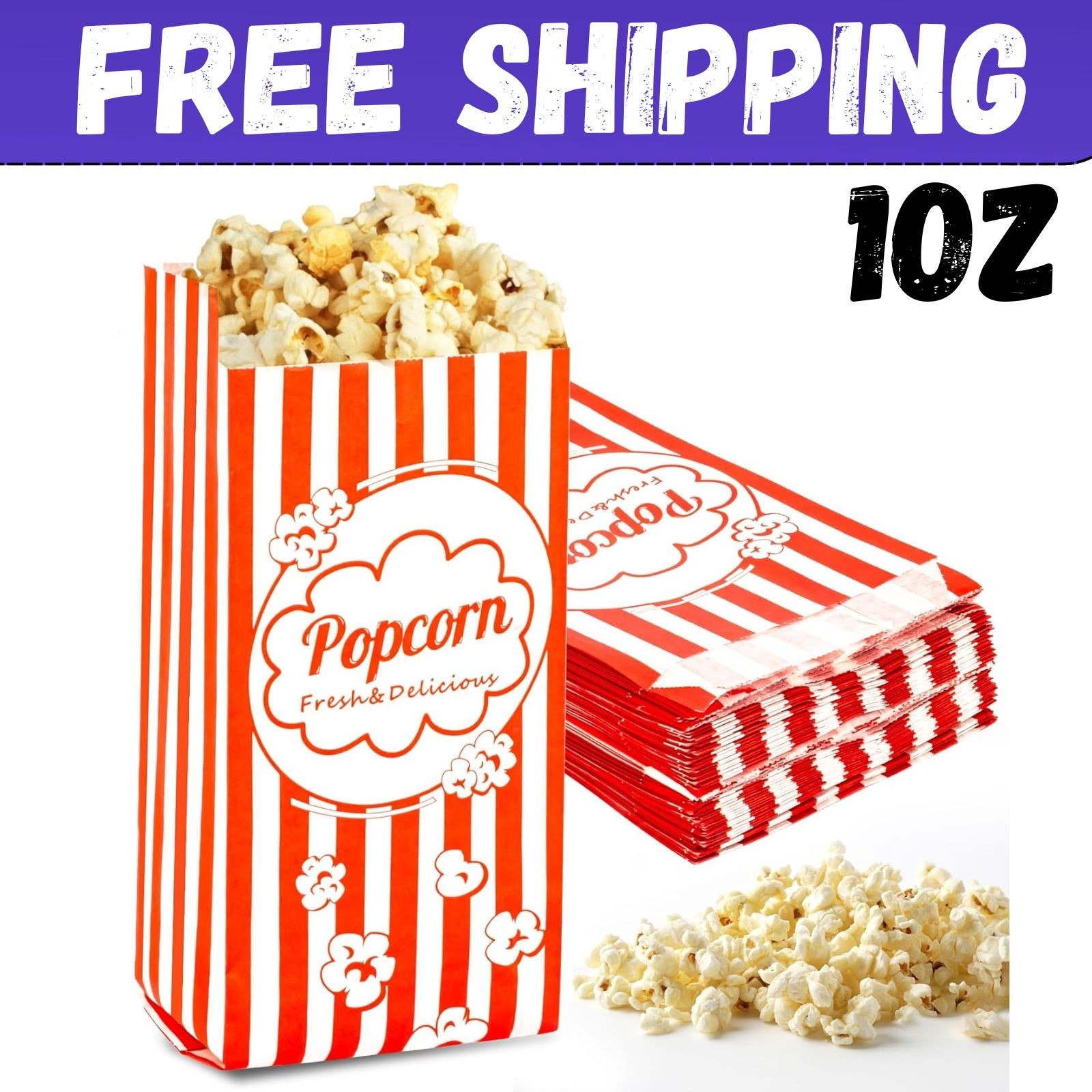 100PCS Popcorn Bags Individual Servings – MAQIHAN Disposable Paper Popcorn…