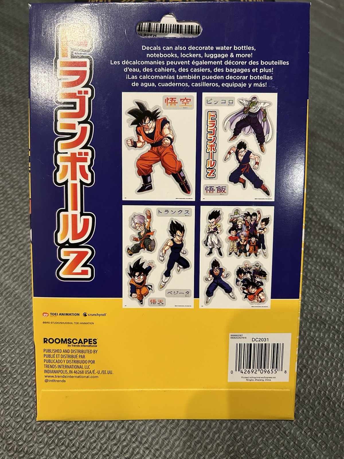 Dragon Ball Z Roomscapes Device Decals Foil Stickers 4 Sheets 17 Characters