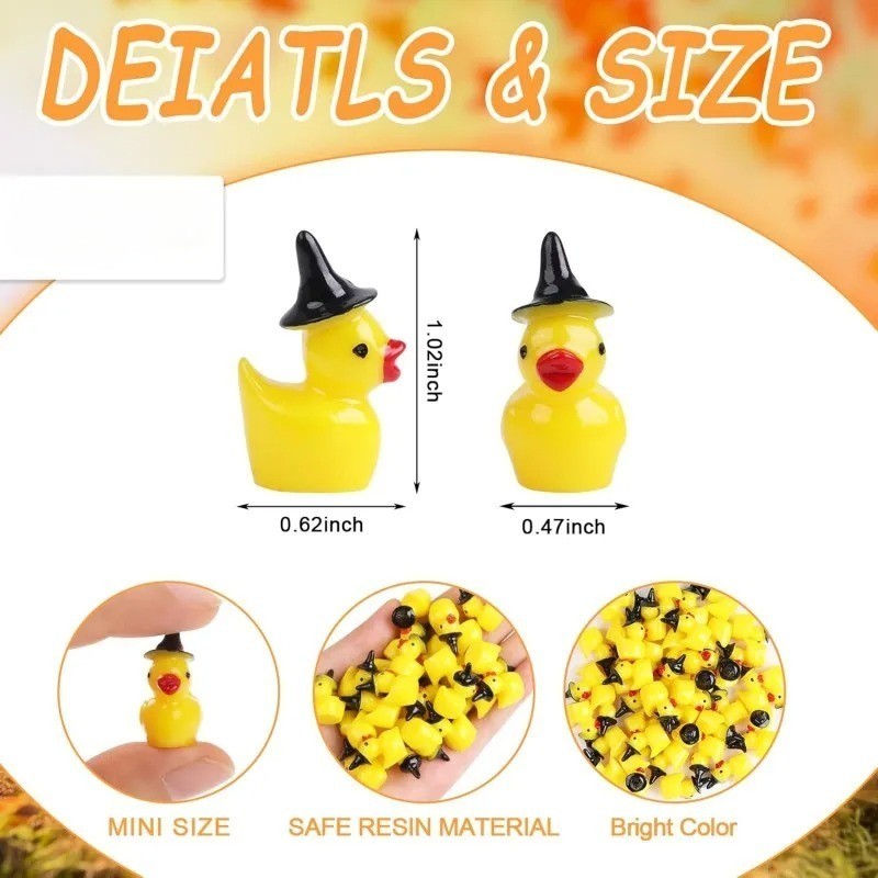 20pcs Resin Halloween Witch Mini Duck Cruise Ducks Set