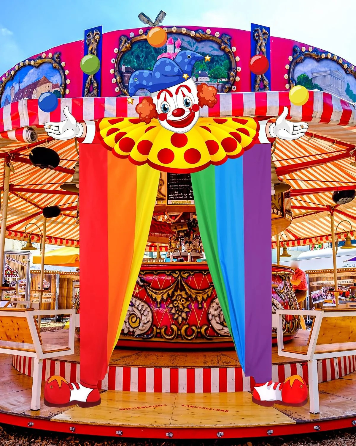 Mindsoft 3 Pcs Carnival Circus Party Decorations Circus Clown Birthday Decor Doo