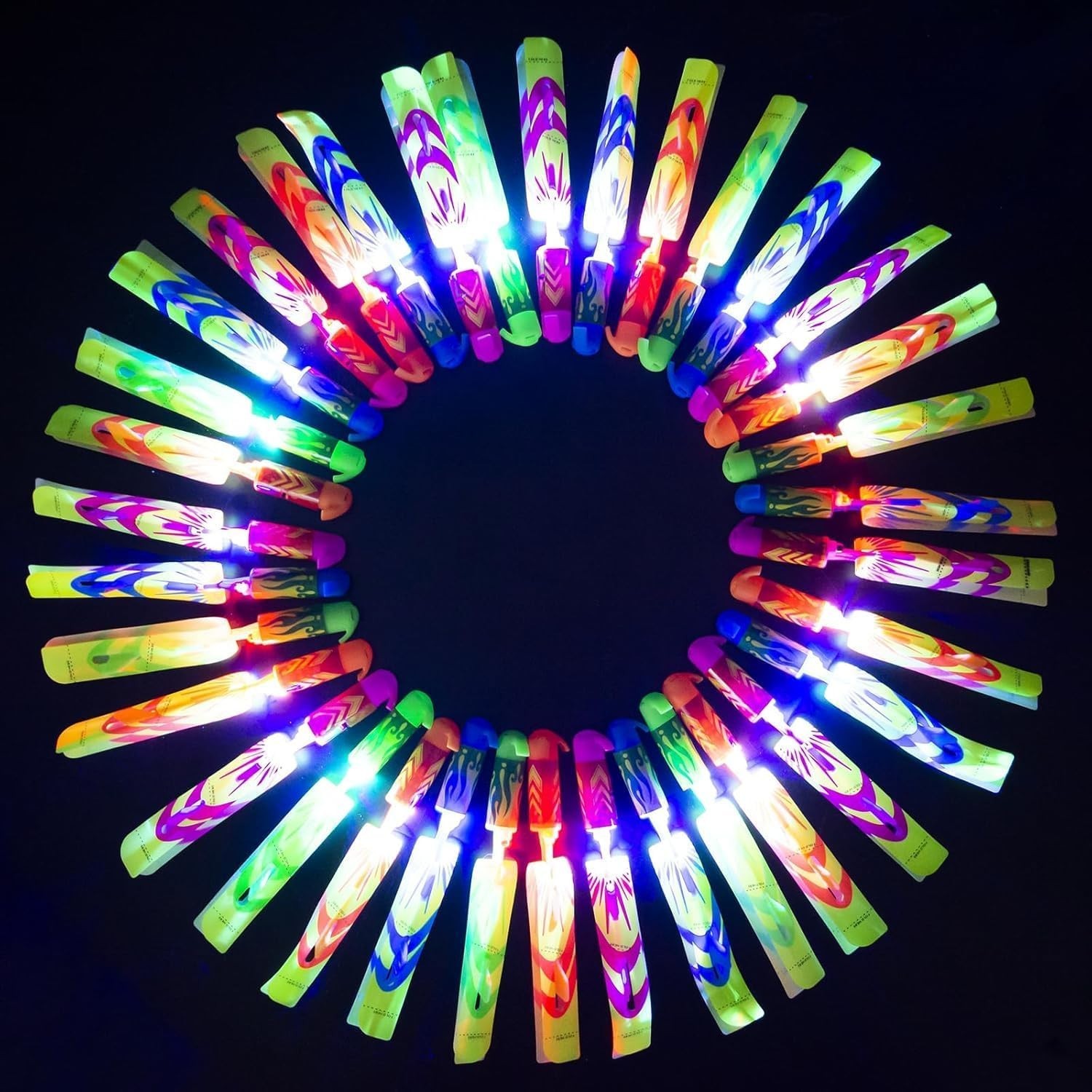 Rocket Slingshot Flying Toys with LED Lights – 24 Pcs Kids Outdoor Game with