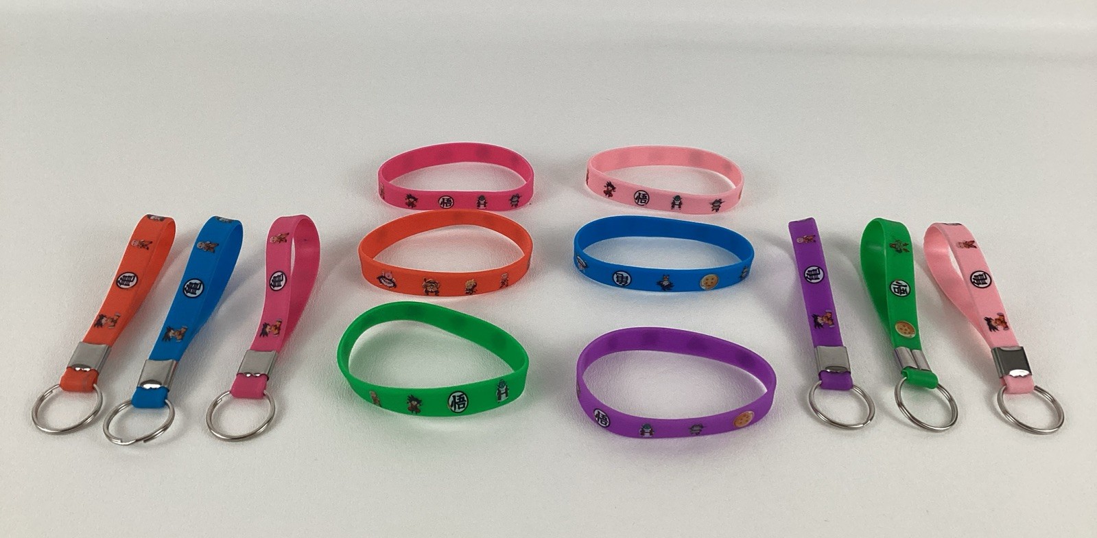 Dragon Ball Z Party Favors Lot 12 Bracelets Keychains Multicolor New