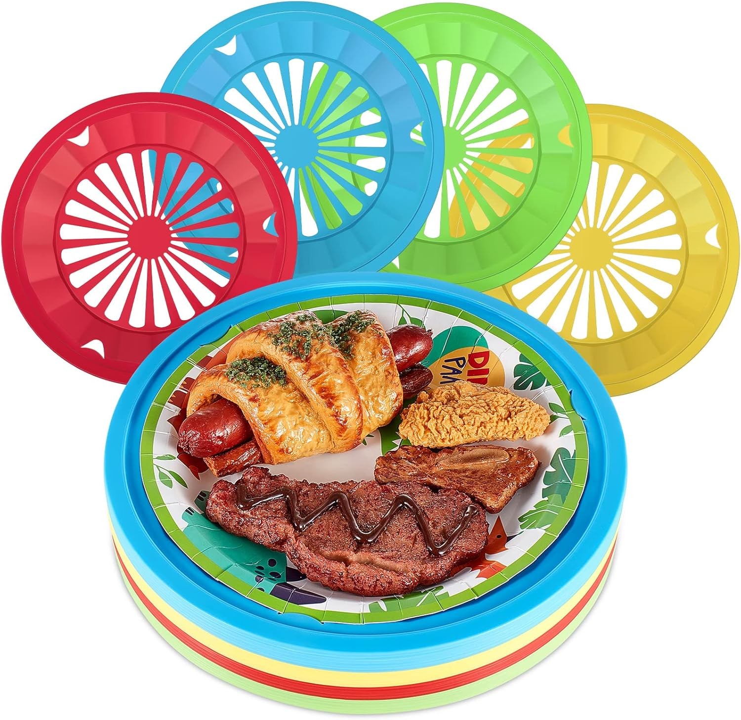 12 Pcs Reusable Plastic Paper Plate Holders 10 Inch Heavy Duty Plastic Paper