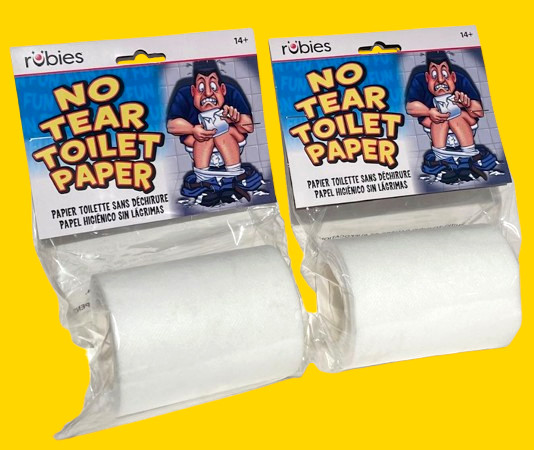 2 Set NO TEAR TOILET PAPER ROLL Non Rip Joke Prank Gag Gift Funny Bathroom Humor