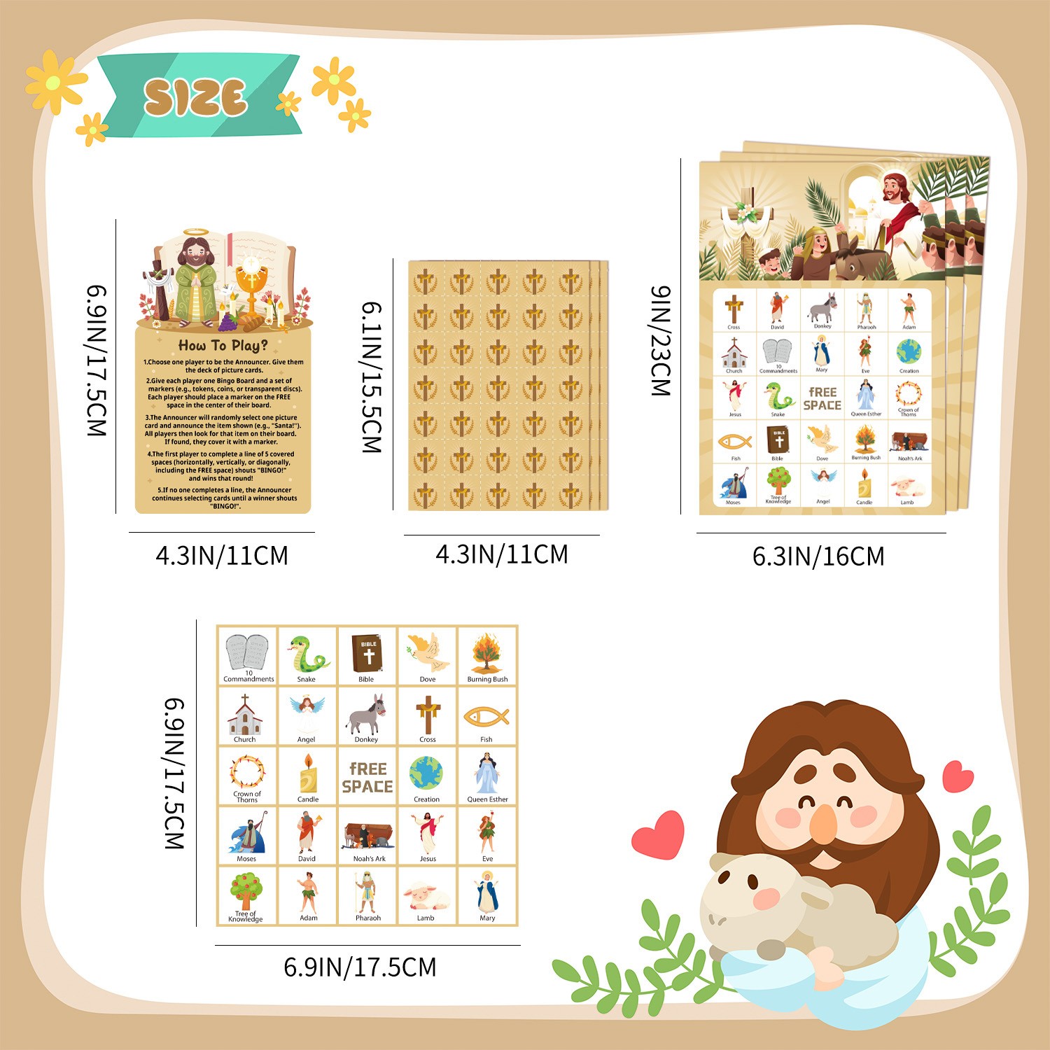 38 Bible Bingo Game Card Religious Party Decorations Biblical Gifts Party Favors