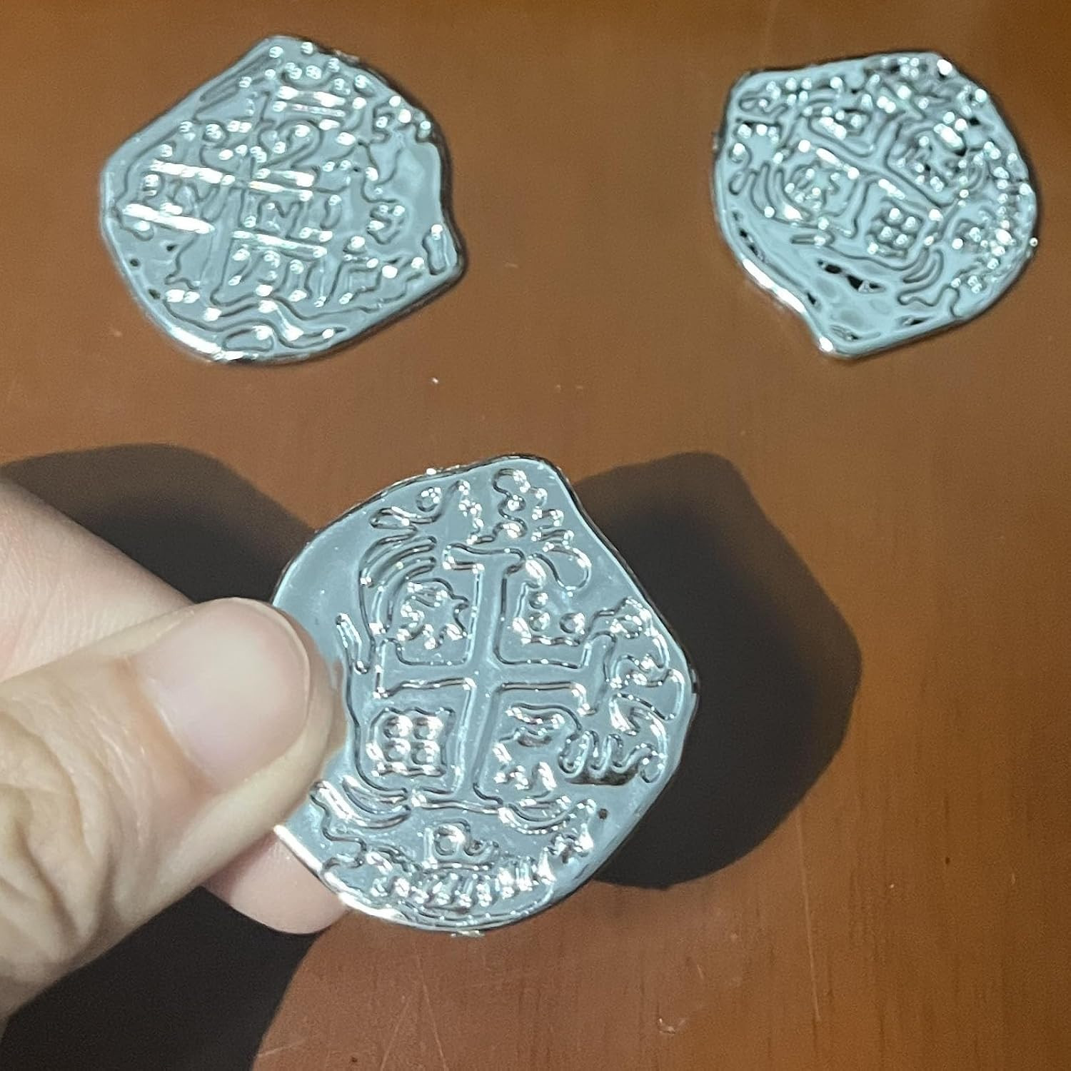 100 Pcs Pirate Coins Plastic Coins Fake Play Coins Replica Spanish Doubloons
