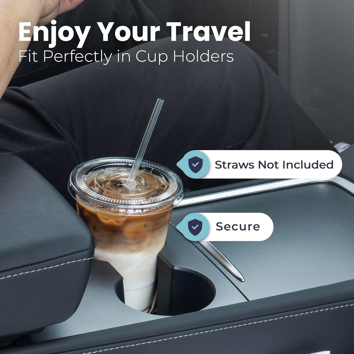 Reusable 32 oz Clear Plastic Cups with Lids, 300 Pack